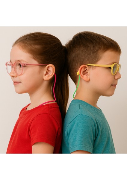 Çocuk Gözlük İpi Rengarenk Sapa Geçmeli Ultra INCE10 Adet Ip. Dayanıklı, Ayarlanabilir