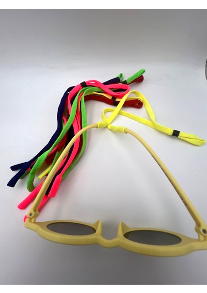 Çocuk Gözlük İpi Rengarenk Sapa Geçmeli Ultra INCE10 Adet Ip. Dayanıklı, Ayarlanabilir