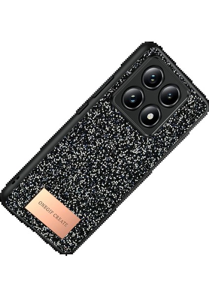 MYT09 Xiaomi Mi 14T Pro Bright Simli Kapak - Siyah modelleri