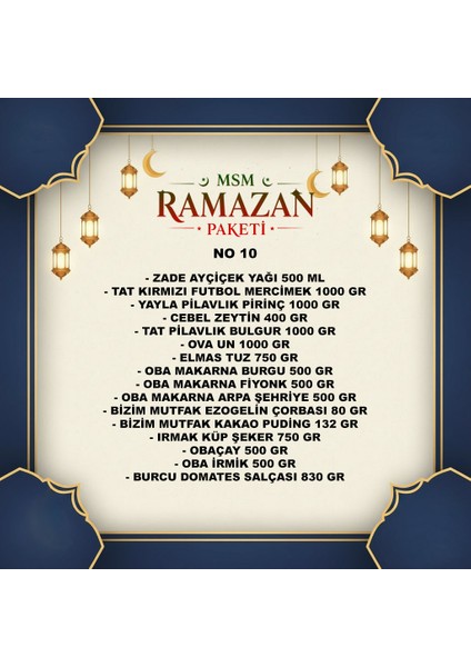 Ramazan Paketi Erzak Kolisi Kumanya Paketi Ramazan Kolisi Gıda Paketi 16 Parça Paket No 10 fiyatları