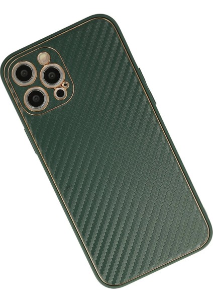 MYT09 iPhone 12 Pro Max Kılıf Coco Karbon Silikon - Yeşil modelleri