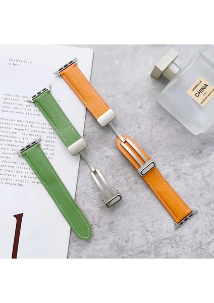 MYT09 Apple Watch 42MM KR414 Daks Deri Kordon - Pembe fırsatları