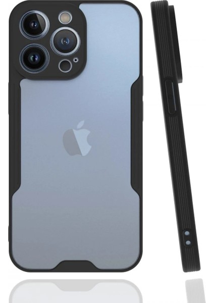 MYT09 iPhone 13 Pro Max Kılıf Platin Silikon - Siyah