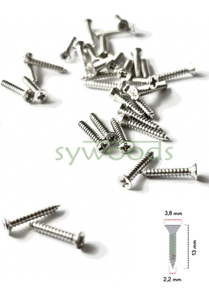 100 Adet 13 mm Mini Hobi Vidası Nikel 100 Adet indirimleri