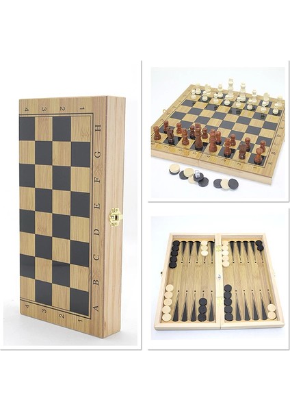 Ahşap Satranç ve Tavla Seti ALK4243