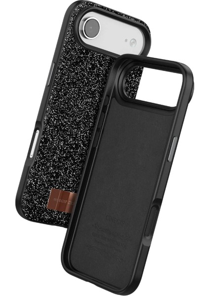 MYT09 Apple iPhone 17 Air Bright Simli Kapak - Siyah modelleri