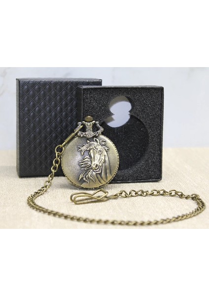 Özel Kutulu At Büstü Köstekli Saat ALK2617