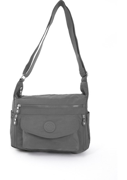 Sanmorris Glc Kadın 3053 Suya Dayanıklı Krinkıl Kumaş Çok Gözlü Ayarlanabilir Çapraz Askılı Omuz Çantası