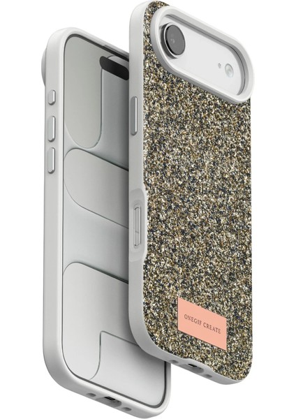 MYT09 Apple iPhone 17 Air Bright Simli Kapak - Çöl Titanyum