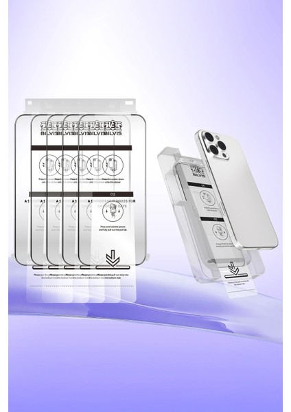 MYT09 Apple iPhone 15 Pro Bilvis 5in1 3D Magic Cam Ekran Koruyucu - Siyah