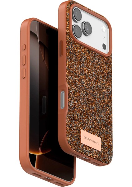 MYT09 Apple iPhone 17 Pro Max Bright Simli Kapak - Turuncu