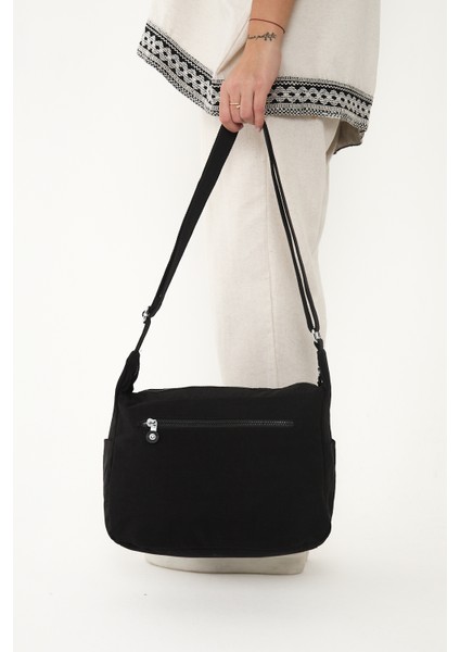 Sanmorris Glc Kadın 3053 Suya Dayanıklı Krinkıl Kumaş Çok Gözlü Ayarlanabilir Çapraz Askılı Omuz Çantası modelleri