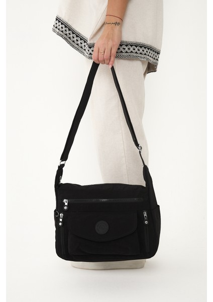 Sanmorris Glc Kadın 3053 Suya Dayanıklı Krinkıl Kumaş Çok Gözlü Ayarlanabilir Çapraz Askılı Omuz Çantası fırsatları