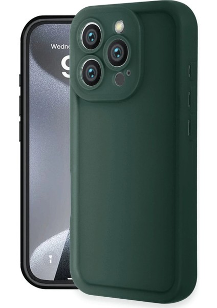 MYT09 iPhone 16 Pro Kılıf Viera Silikon - Koyu Yeşil