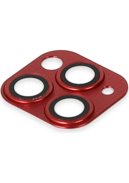 MYT09 iPhone 11 Pro Max Pers Alüminyum Kamera Lens - Kırmızı fırsatları