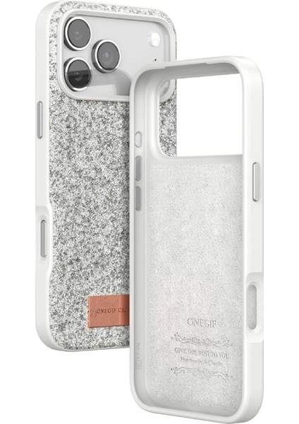 MYT09 Apple iPhone 17 Pro Bright Simli Kapak - Beyaz modelleri