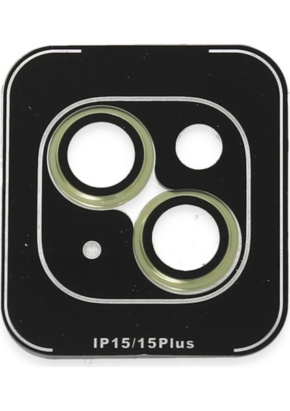 MYT09 iPhone 15 Pvd Metal Kamera Lens - Sarı