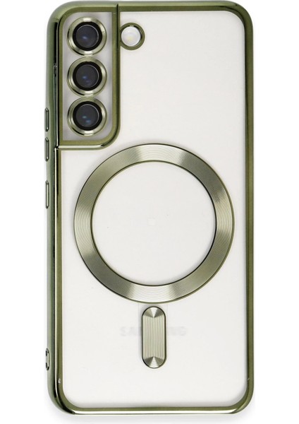 MYT09 Samsung Galaxy S22 Kılıf Kross Magneticsafe Kapak - Koyu Yeşil