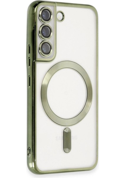 MYT09 Samsung Galaxy S22 Kılıf Kross Magneticsafe Kapak - Koyu Yeşil fiyatları