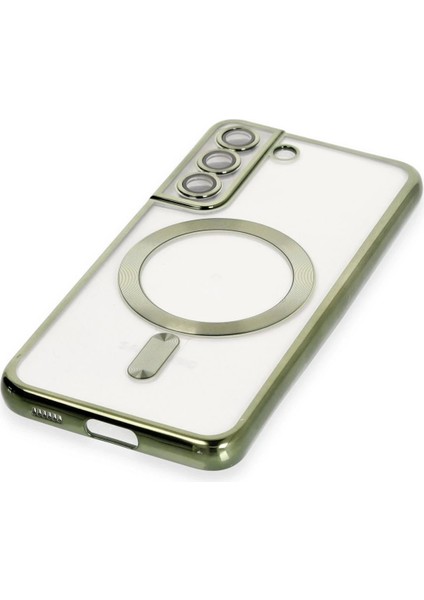 MYT09 Samsung Galaxy S22 Kılıf Kross Magneticsafe Kapak - Koyu Yeşil fırsatları