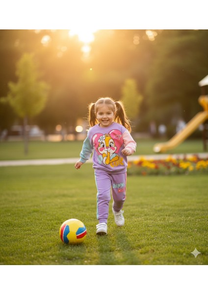 2-7 Yaş Chip & Dale Baskılı Renk Bloklu Çocuk Eşofman Takımı | Mevsimlik