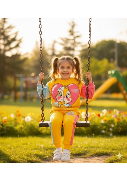 2-7 Yaş Chip & Dale Baskılı Renk Bloklu Çocuk Eşofman Takımı | Mevsimlik fiyatları