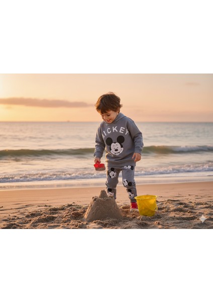 2-5 Yaş Mickey Mouse Baskılı Kapüşonlu Çocuk Eşofman Takımı | Mevsimlik fırsatları