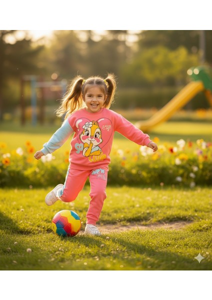 2-7 Yaş Chip & Dale Baskılı Renk Bloklu Çocuk Eşofman Takımı | Mevsimlik fiyatları