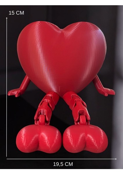 Büyük Kalp Figürü Emoji Heykeli – Masaüstü Ofis Dekorasyonu, Sevgiliye Hediye Obje 15CM