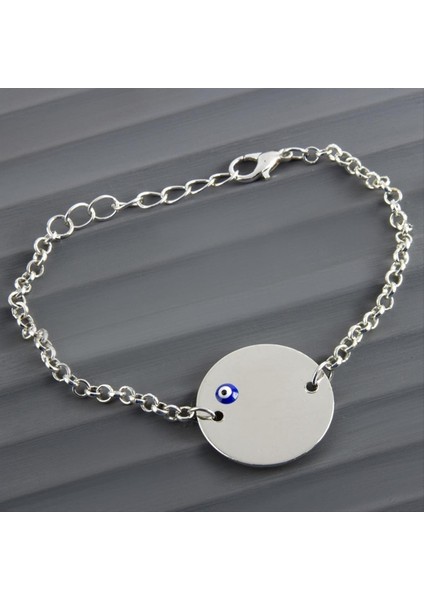 Yuvarlak Isim Yazılabilir Boş Plaka Bileklik modelleri