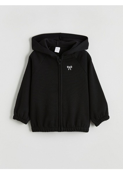 Lcw Yeni Yeni Sezon Fiyonk Nakışlı Kız Çocuk Kalın Fermuarlı Sweatshirt