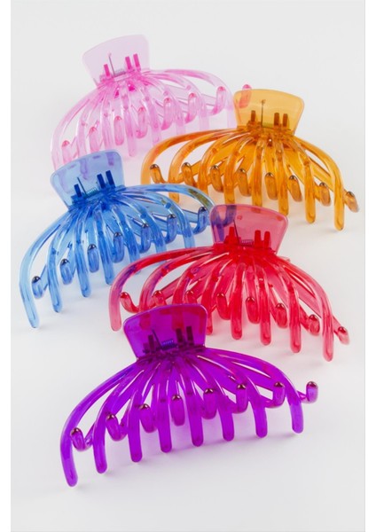 Şeffaf Renkli Oval Mandal Toka 11 cm