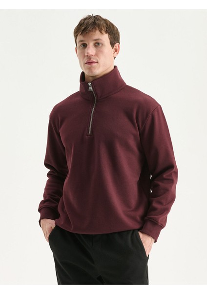 Lcw Yeni Artı Yeni Sezon Fermuarlı Dik Yaka Erkek Kalın Sweatshirt