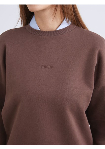 Lcw Yeni Nakışlı Oversize Kadın Kalın Sweatshirt modelleri