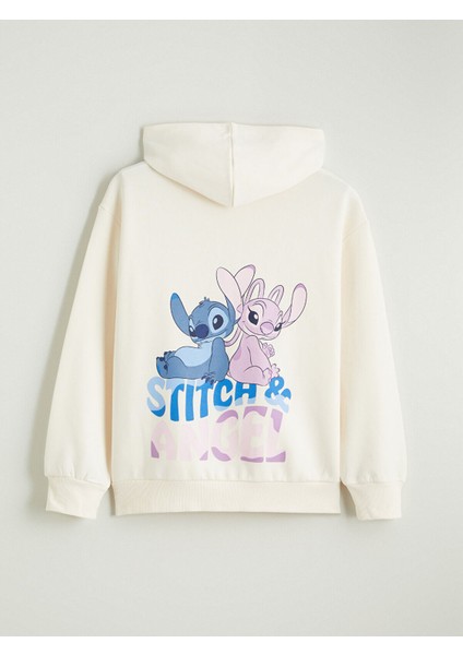 Lcw Yeni Özmarka Yeni Sezon Stitch ve Angel Baskılı Kız Çocuk Kalın Sweatshirt indirimleri