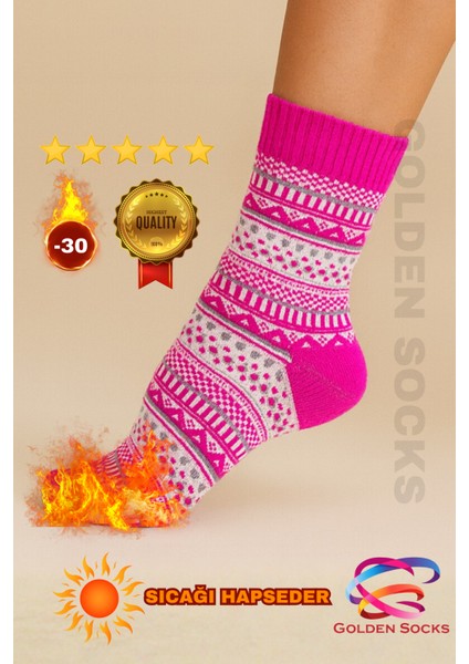 Bambu Yün Desenli Kışlık Kadın Çorap 3’lü Paket Yumuşak Nefes Alan modelleri