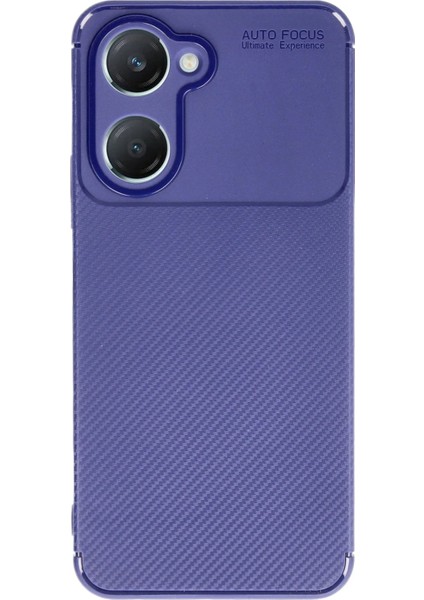 MYT09 Vivo Y18 Kılıf Auto Focus Karbon Kapak - Lacivert