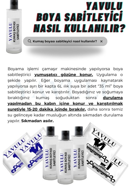 Siyah Kumaş Boyası / Tekstil Boyası / Giysi Boyası / Toz Kumaş Boyası 2 Adet