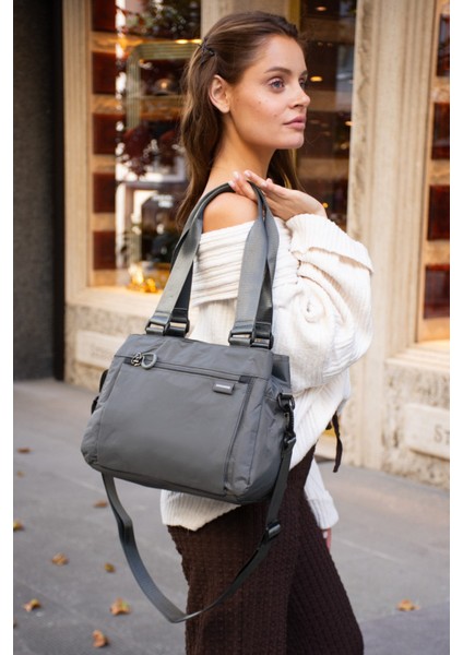 Sanmorris 5 Gözlü Desenli Paraşüt Kumaş Ayarlanabilir Çapraz Askılı El ve Omuz Çantası fiyatları