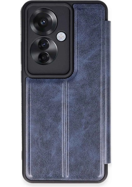 MYT09 Oppo Reno 11F Kılıf Flip Cover - Lacivert