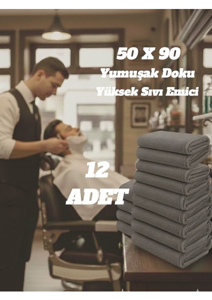 Pamuklu Havlu (12 Adet ) (50 x 90 cm ) Berber Havlusu,, El Yüz Havlusu, Kuaför Havlusu, Sporcu Havlusu