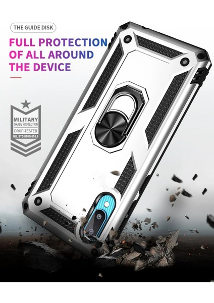 MYT09 Samsung Galaxy A02 Kılıf Sofya Yüzüklü Silikon Kapak - Gümüş