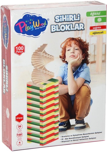 ONY-358AHŞAP 100 Parça Sihirli Bloklar