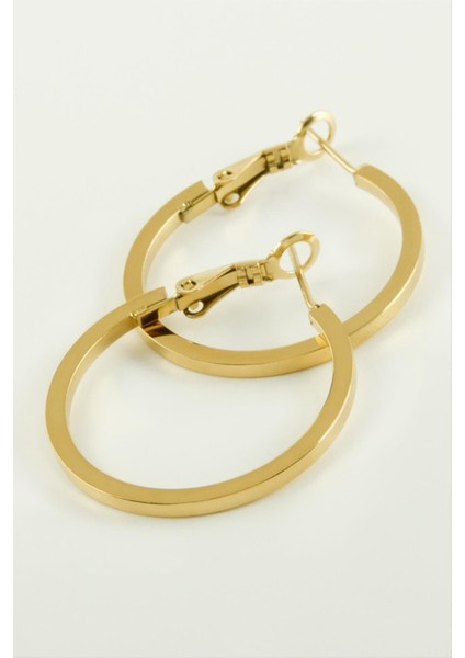 Ezme Halka Lüks Çelik Küpe 2,5 cm