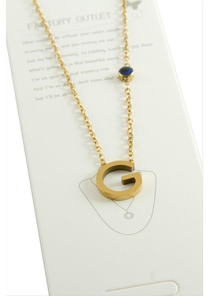 Sarı Renkli Harfli Çelik Kolye fiyatları