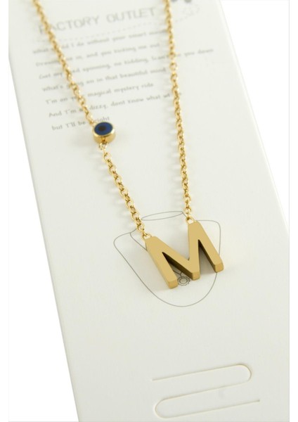 Sarı Renkli Harfli Çelik Kolye modelleri