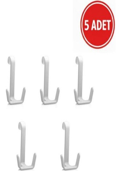 Havlupan Askısı, Kıyafet Askısı, Kapı Arkası Askısı Radyatör Askısı Banyo Askısı Beyaz 5 Adet