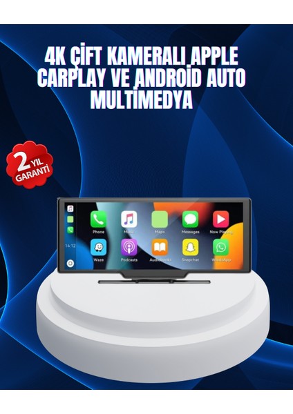 Nrzsnt Fiat Egea, Linea, Doblo, Peugeot , Citroen C3, C4, Opel Astra, Corsa, Insignia Uyumlu 10.26” IPS Dokunmatik Carplay Multimedya – 4K Ekran