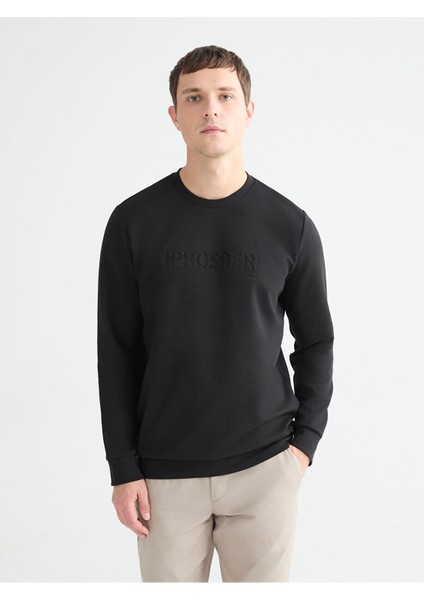 Lcw Yeni Yeni Sezon Bisiklet Yaka Baskılı Erkek Sweatshirt