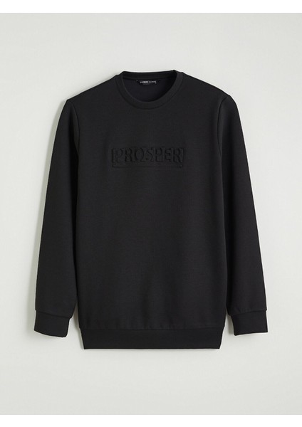 Lcw Yeni Yeni Sezon Bisiklet Yaka Baskılı Erkek Sweatshirt indirimleri